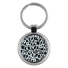 Black And White Cow Print 10 Cow Print, Hd Wallpaper Key Chain (round) by nateshop