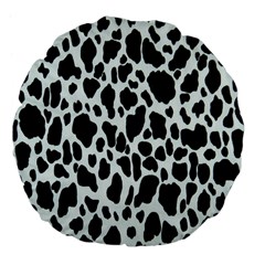 Black And White Cow Print 10 Cow Print, Hd Wallpaper Large 18  Premium Flano Round Cushions by nateshop