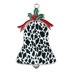 Black And White Cow Print 10 Cow Print, Hd Wallpaper Metal Holly Leaf Bell Ornament by nateshop