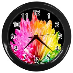 Abstract, Amoled, Back, Flower, Green Love, Orange, Pink, Wall Clock (black) by nateshop