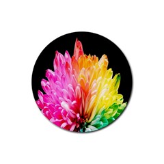 Abstract, Amoled, Back, Flower, Green Love, Orange, Pink, Rubber Coaster (round) by nateshop