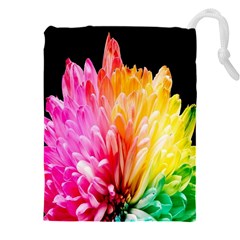 Abstract, Amoled, Back, Flower, Green Love, Orange, Pink, Drawstring Pouch (4xl) by nateshop