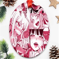 Ahegao Pink, Anime, Girl, Girlface, Girls, Pattern, White, Hd Ornament (oval) by nateshop