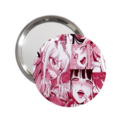 Ahegao Pink, Anime, Girl, Girlface, Girls, Pattern, White, Hd 2.25  Handbag Mirrors