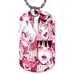 Ahegao Pink, Anime, Girl, Girlface, Girls, Pattern, White, Hd Dog Tag (one Side) by nateshop