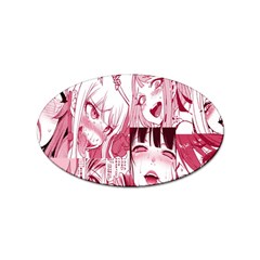 Ahegao Pink, Anime, Girl, Girlface, Girls, Pattern, White, Hd Sticker Oval (100 Pack) by nateshop