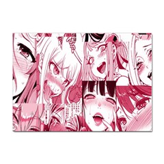 Ahegao Pink, Anime, Girl, Girlface, Girls, Pattern, White, Hd Sticker A4 (100 Pack) by nateshop