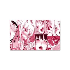 Ahegao Pink, Anime, Girl, Girlface, Girls, Pattern, White, Hd Sticker (rectangular) by nateshop