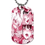 Ahegao Pink, Anime, Girl, Girlface, Girls, Pattern, White, Hd Dog Tag (Two Sides) Front