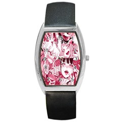 Ahegao Pink, Anime, Girl, Girlface, Girls, Pattern, White, Hd Barrel Style Metal Watch