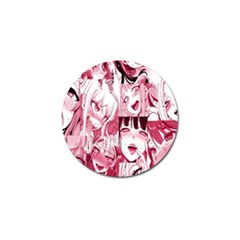 Ahegao Pink, Anime, Girl, Girlface, Girls, Pattern, White, Hd Golf Ball Marker (10 Pack) by nateshop