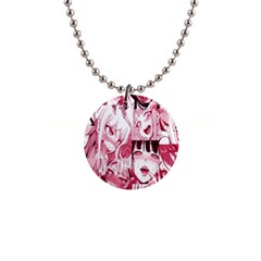 Ahegao Pink, Anime, Girl, Girlface, Girls, Pattern, White, Hd 1  Button Necklace by nateshop