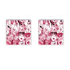 Ahegao Pink, Anime, Girl, Girlface, Girls, Pattern, White, Hd Cufflinks (square) by nateshop