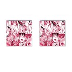 Ahegao Pink, Anime, Girl, Girlface, Girls, Pattern, White, Hd Cufflinks (Square) Front(Pair)