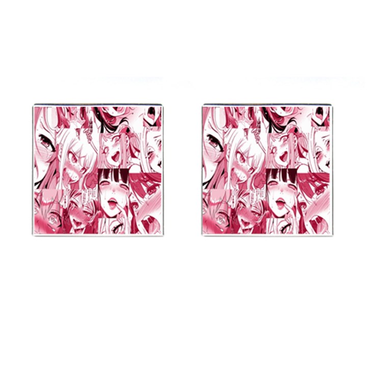 Ahegao Pink, Anime, Girl, Girlface, Girls, Pattern, White, Hd Cufflinks (Square)