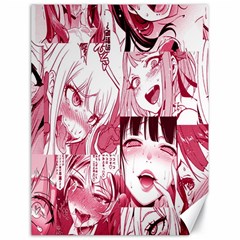 Ahegao Pink, Anime, Girl, Girlface, Girls, Pattern, White, Hd Canvas 18  X 24  by nateshop