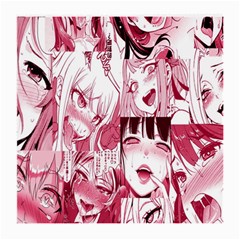 Ahegao Pink, Anime, Girl, Girlface, Girls, Pattern, White, Hd Medium Glasses Cloth