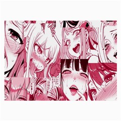 Ahegao Pink, Anime, Girl, Girlface, Girls, Pattern, White, Hd Large Glasses Cloth