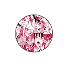 Ahegao Pink, Anime, Girl, Girlface, Girls, Pattern, White, Hd Hat Clip Ball Marker (10 Pack) by nateshop