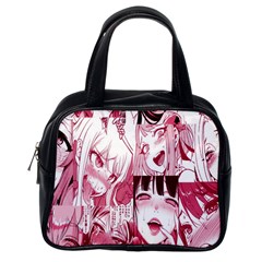 Ahegao Pink, Anime, Girl, Girlface, Girls, Pattern, White, Hd Classic Handbag (One Side)