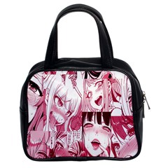 Ahegao Pink, Anime, Girl, Girlface, Girls, Pattern, White, Hd Classic Handbag (Two Sides)