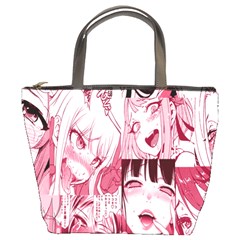 Ahegao Pink, Anime, Girl, Girlface, Girls, Pattern, White, Hd Bucket Bag