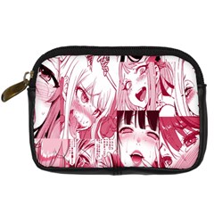 Ahegao Pink, Anime, Girl, Girlface, Girls, Pattern, White, Hd Digital Camera Leather Case