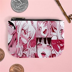 Ahegao Pink, Anime, Girl, Girlface, Girls, Pattern, White, Hd Mini Coin Purse