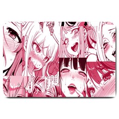 Ahegao Pink, Anime, Girl, Girlface, Girls, Pattern, White, Hd Large Doormat by nateshop