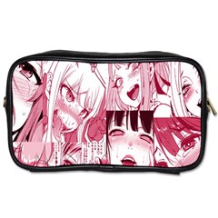 Ahegao Pink, Anime, Girl, Girlface, Girls, Pattern, White, Hd Toiletries Bag (one Side) by nateshop