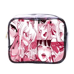 Ahegao Pink, Anime, Girl, Girlface, Girls, Pattern, White, Hd Mini Toiletries Bag (one Side) by nateshop