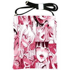 Ahegao Pink, Anime, Girl, Girlface, Girls, Pattern, White, Hd Shoulder Sling Bag by nateshop