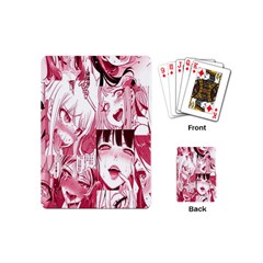 Ahegao Pink, Anime, Girl, Girlface, Girls, Pattern, White, Hd Playing Cards Single Design (mini)