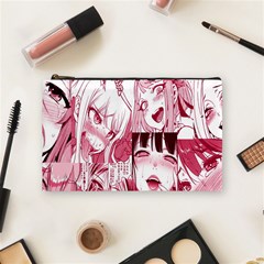 Ahegao Pink, Anime, Girl, Girlface, Girls, Pattern, White, Hd Cosmetic Bag (medium) by nateshop