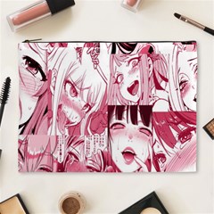 Ahegao Pink, Anime, Girl, Girlface, Girls, Pattern, White, Hd Cosmetic Bag (xl) by nateshop