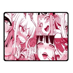 Ahegao Pink, Anime, Girl, Girlface, Girls, Pattern, White, Hd Fleece Blanket (small) by nateshop