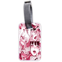 Ahegao Pink, Anime, Girl, Girlface, Girls, Pattern, White, Hd Luggage Tag (two Sides) by nateshop