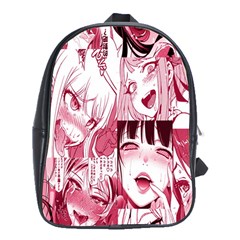 Ahegao Pink, Anime, Girl, Girlface, Girls, Pattern, White, Hd School Bag (xl) by nateshop