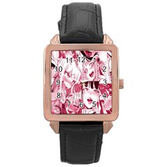 Ahegao Pink, Anime, Girl, Girlface, Girls, Pattern, White, Hd Rose Gold Leather Watch  by nateshop