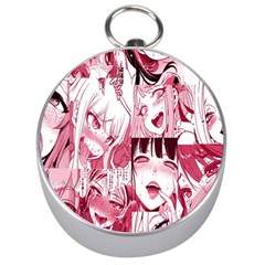 Ahegao Pink, Anime, Girl, Girlface, Girls, Pattern, White, Hd Silver Compasses by nateshop