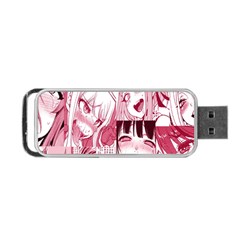 Ahegao Pink, Anime, Girl, Girlface, Girls, Pattern, White, Hd Portable Usb Flash (one Side) by nateshop