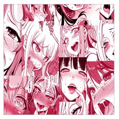 Ahegao Pink, Anime, Girl, Girlface, Girls, Pattern, White, Hd Square Satin Scarf (36  x 36 )