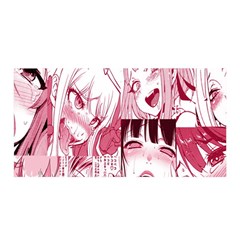 Ahegao Pink, Anime, Girl, Girlface, Girls, Pattern, White, Hd Satin Wrap 35  x 70 