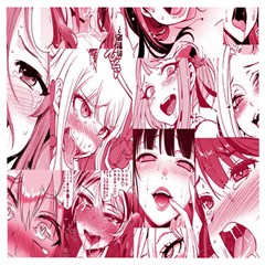 Ahegao Pink, Anime, Girl, Girlface, Girls, Pattern, White, Hd Wooden Puzzle Square by nateshop