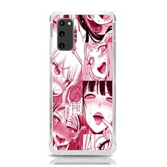 Ahegao Pink, Anime, Girl, Girlface, Girls, Pattern, White, Hd Samsung Galaxy S20 6.2 Inch TPU UV Case