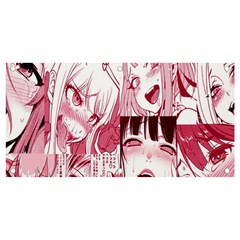 Ahegao Pink, Anime, Girl, Girlface, Girls, Pattern, White, Hd Banner And Sign 4  X 2  by nateshop