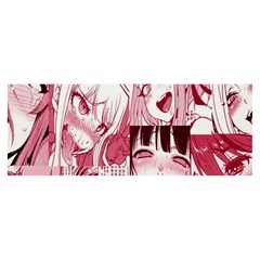 Ahegao Pink, Anime, Girl, Girlface, Girls, Pattern, White, Hd Banner And Sign 8  X 3  by nateshop