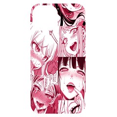 Ahegao Pink, Anime, Girl, Girlface, Girls, Pattern, White, Hd Iphone 14 Black Uv Print Case by nateshop