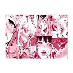 Ahegao Pink, Anime, Girl, Girlface, Girls, Pattern, White, Hd Crystal Sticker (a4) by nateshop