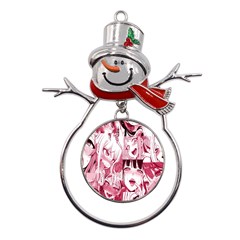 Ahegao Pink, Anime, Girl, Girlface, Girls, Pattern, White, Hd Metal Snowman Ornament